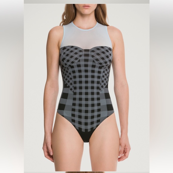 Wolford Summer Check String Body - size medium - NWT - Picture 5 of 8